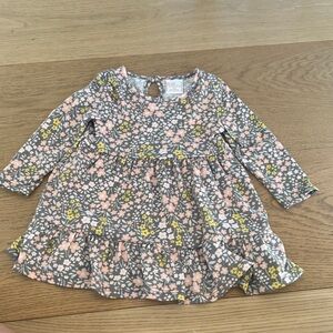 Just lizzy bamboo Floral Long Sleeve Kids Dress 18m gray